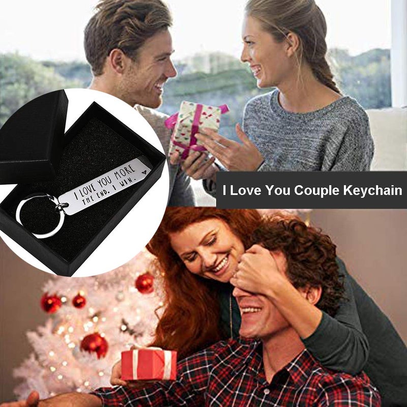 CINDYHE Couple Keychain I Love You Keychain for Boyfriend Girlfriend Husband Wife Keychain Gifts for Him Her (Silver) - Image 5